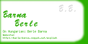 barna berle business card